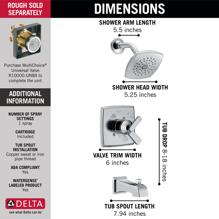 Delta Ashlyn:T17464 Monitor 17 Series Tub & Shower Trim