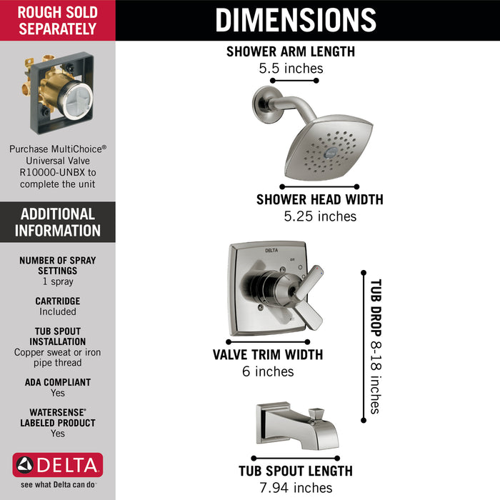 Delta Ashlyn:T17464 Monitor 17 Series Tub & Shower Trim