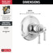 Delta Broderick T17T084 17T Series Valve Only Trim, Lumicoat Chrome