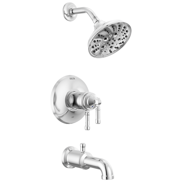 Delta Broderick T17T484 17T Series Tub Shower Trim, Lumicoat Chrome