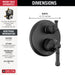 Delta Broderick T24884 14 Series Integrated Diverter Trim 3-Setting, Matte Black