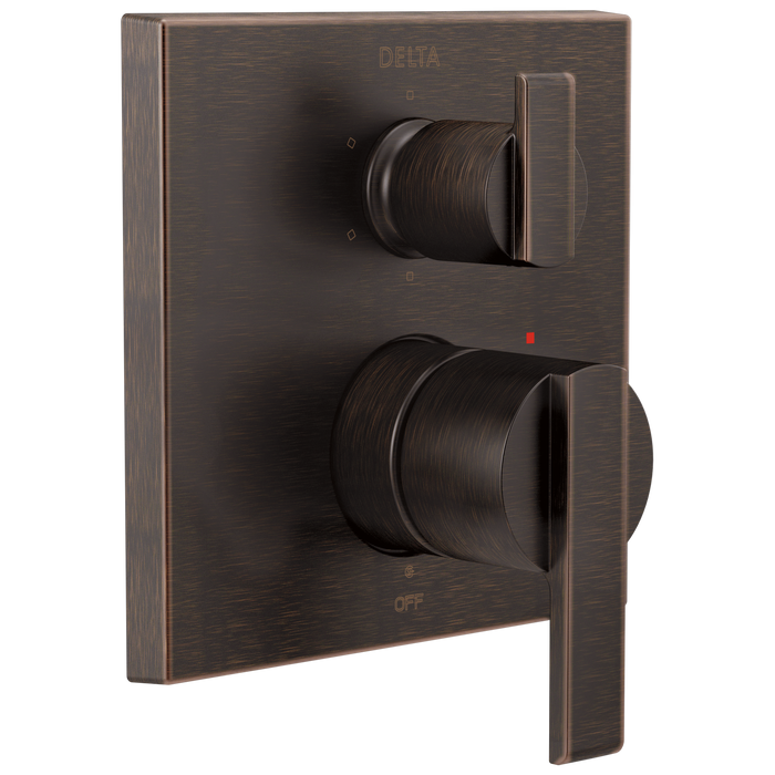 Delta Ara:T24967 Angular Modern Monitor 14 Series Valve Trim with 6-Setting Integrated Diverter