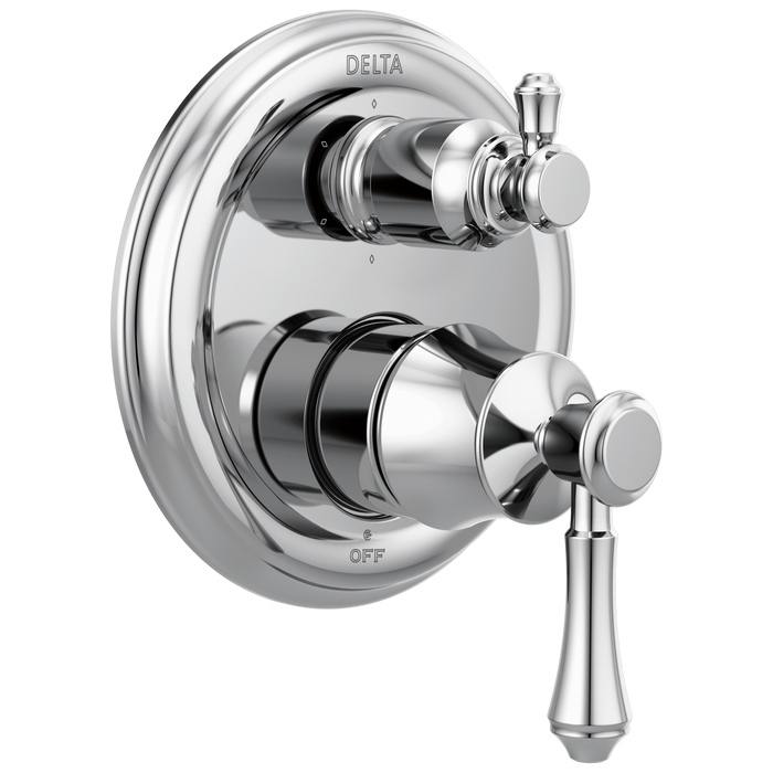 Delta Cassidy T24997 Traditional 2-Handle Monitor 14 Series Valve Trim with 6-Setting Integrated Diverter, Chrome