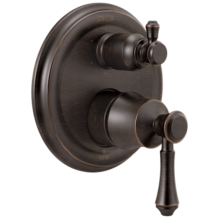 Delta Cassidy T24997 Traditional 2-Handle Monitor 14 Series Valve Trim with 6-Setting Integrated Diverter, Venetian Bronze