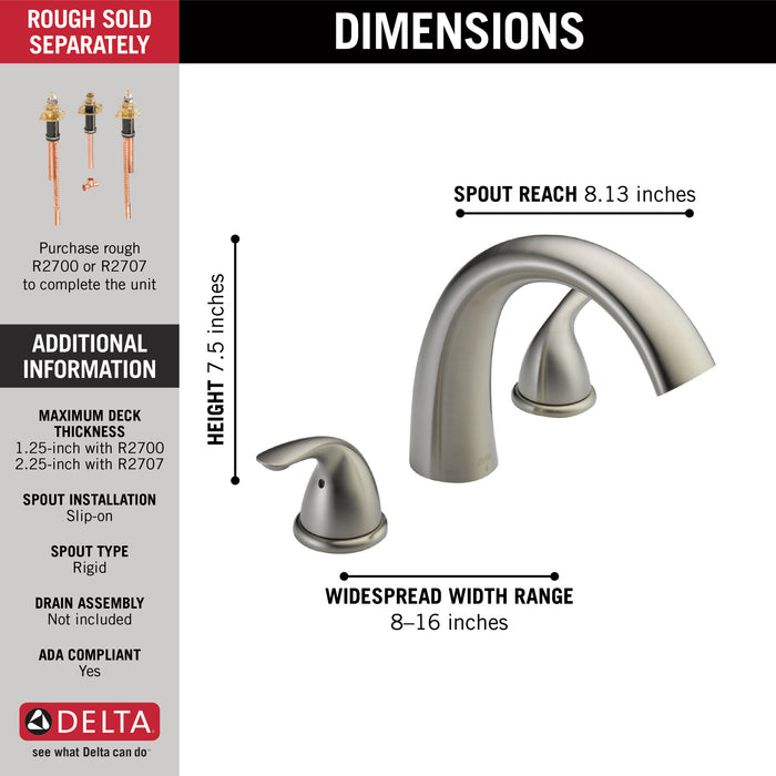 Delta Classic:T2705 Roman Tub Trim