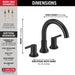Delta Trinsic T2759 Roman Tub Trim, Matte Black