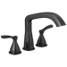 Delta Stryke T2776 Three Hole Roman Tub Trim, matte black