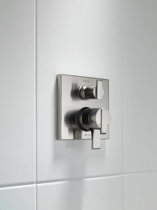 Delta Ara T27867 Angular Modern Monitor 17 Series Valve Trim with 3-Setting Integrated Diverter, Stainless