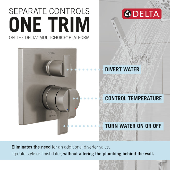 Delta Ara T27867 Angular Modern Monitor 17 Series Valve Trim with 3-Setting Integrated Diverter, Stainless