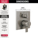 Delta Ara:T27967 Angular Modern Monitor 17 Series Valve Trim with 6-Setting Integrated Diverter