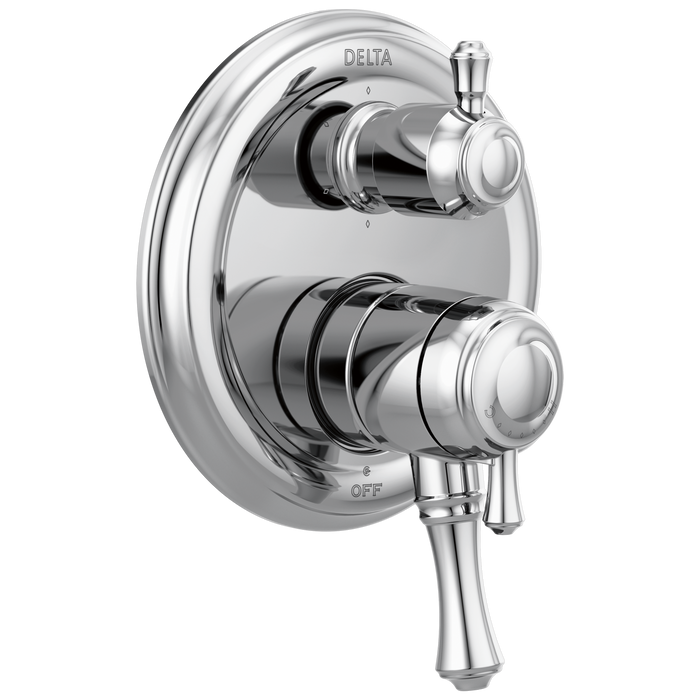 Delta Cassidy T27997 Traditional 2-Handle Monitor 17 Series Valve Trim with 6-Setting Integrated Diverter, Chrome