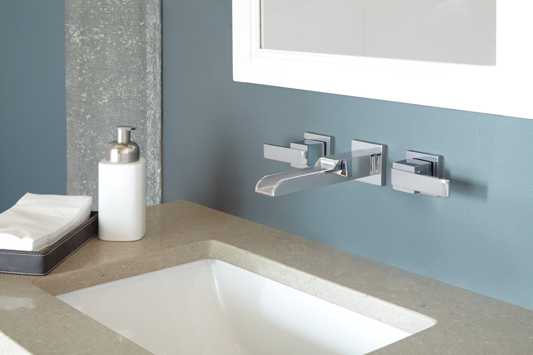 Delta Ara:T3568LF Two Handle Wall Mount Channel Bathroom Faucet Trim