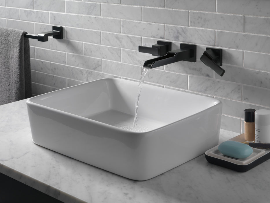 Delta Ara:T3568LF Two Handle Wall Mount Channel Bathroom Faucet Trim