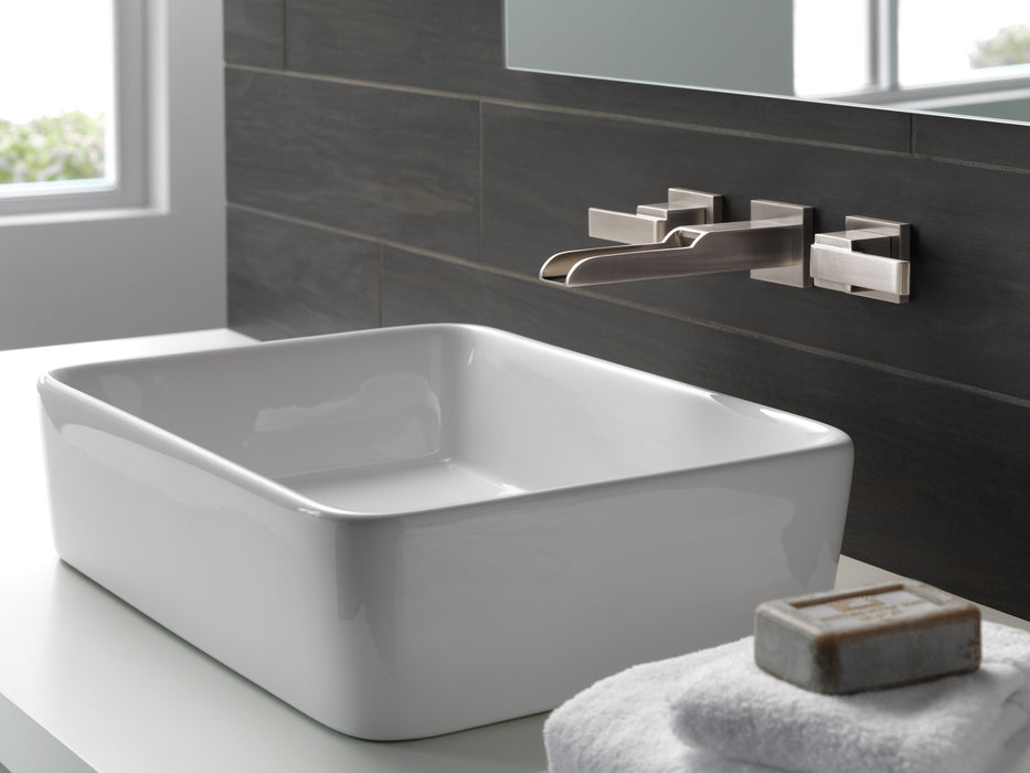 Delta Ara:T3568LF Two Handle Wall Mount Channel Bathroom Faucet Trim