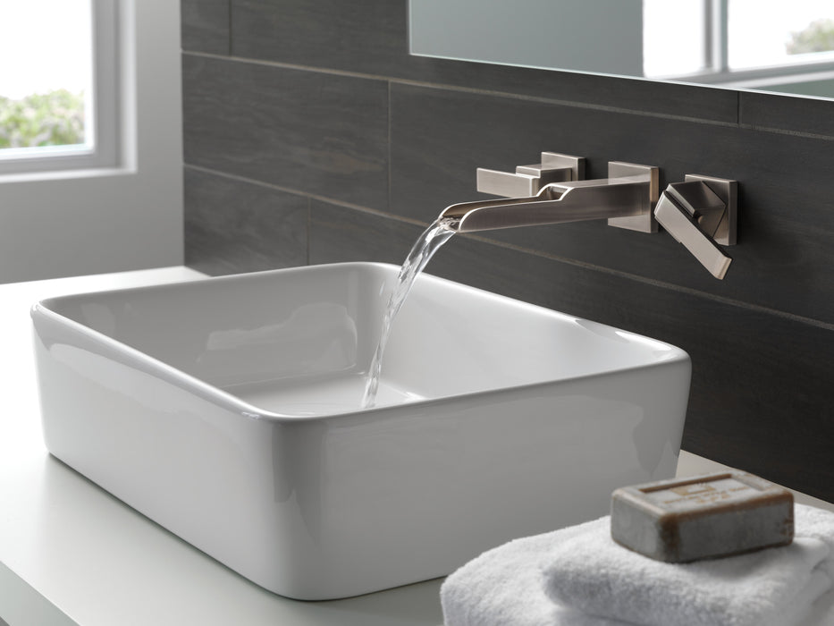 Delta Ara:T3568LF Two Handle Wall Mount Channel Bathroom Faucet Trim