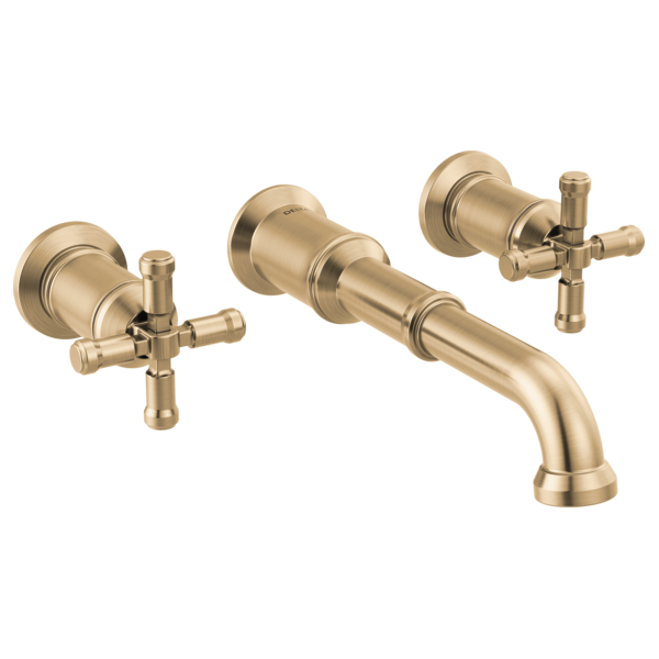 Delta Broderick T3584LF Two Handle Wall Mount Bathroom Faucet Trim - Less Handles