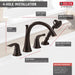 Delta Lahara:T4738 Roman Tub with Handshower Trim