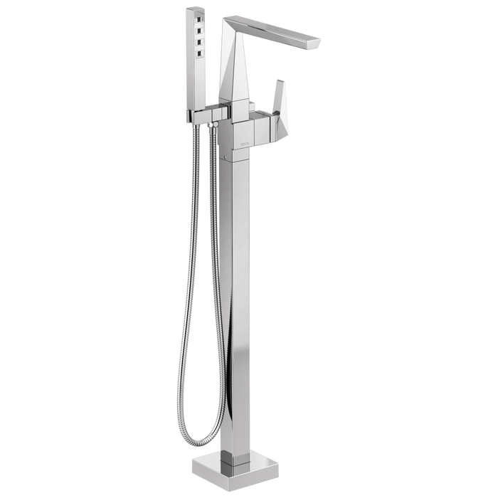 Delta Trillian T4743 Single Handle Floor Mount Tub Filler Trim