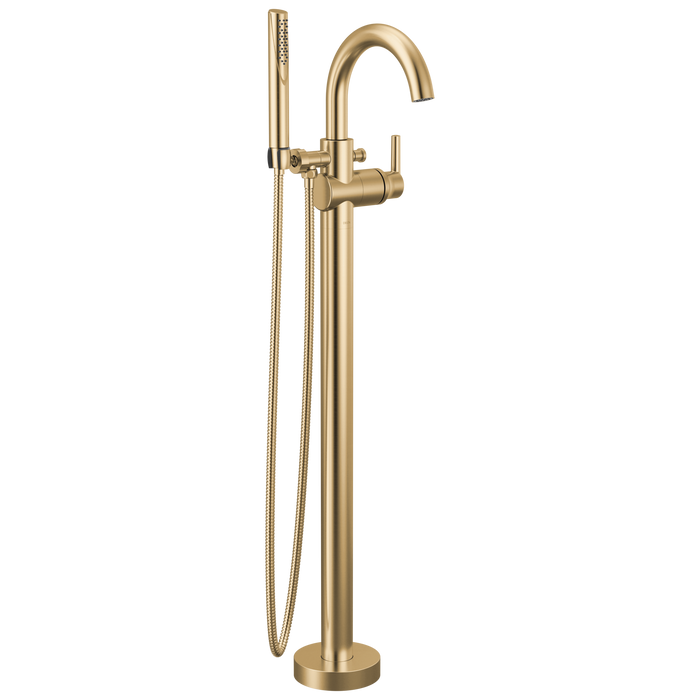 Delta Trinsic T4759 Single Handle Floor Mount Tub Filler Trim with Hand Shower
