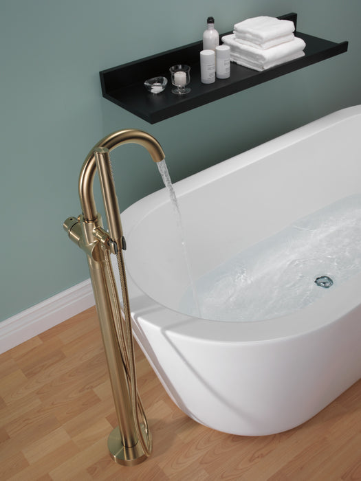 Delta Trinsic T4759 Single Handle Floor Mount Tub Filler Trim with Hand Shower
