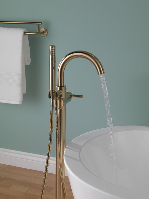 Delta Trinsic T4759 Single Handle Floor Mount Tub Filler Trim with Hand Shower