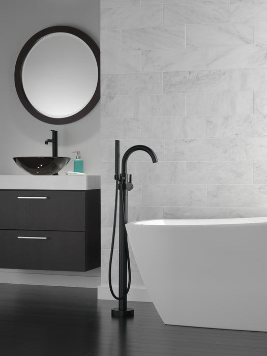 Delta Trinsic T4759 Single Handle Floor Mount Tub Filler Trim with Hand Shower
