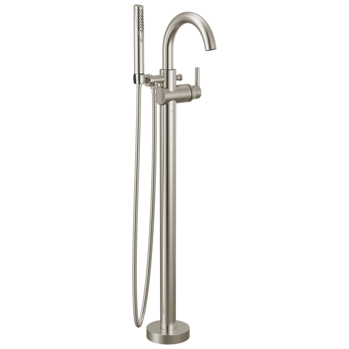 Delta Trinsic:T4759 Single Handle Floor Mount Tub Filler Trim with Hand Shower