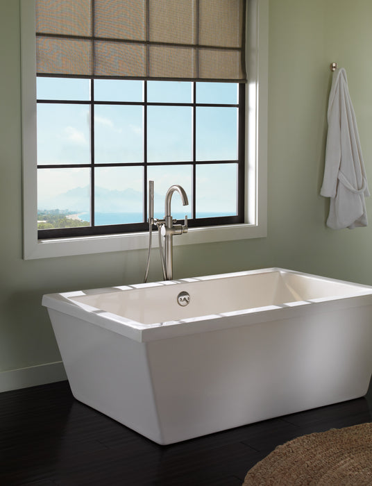 Delta Trinsic:T4759 Single Handle Floor Mount Tub Filler Trim with Hand Shower