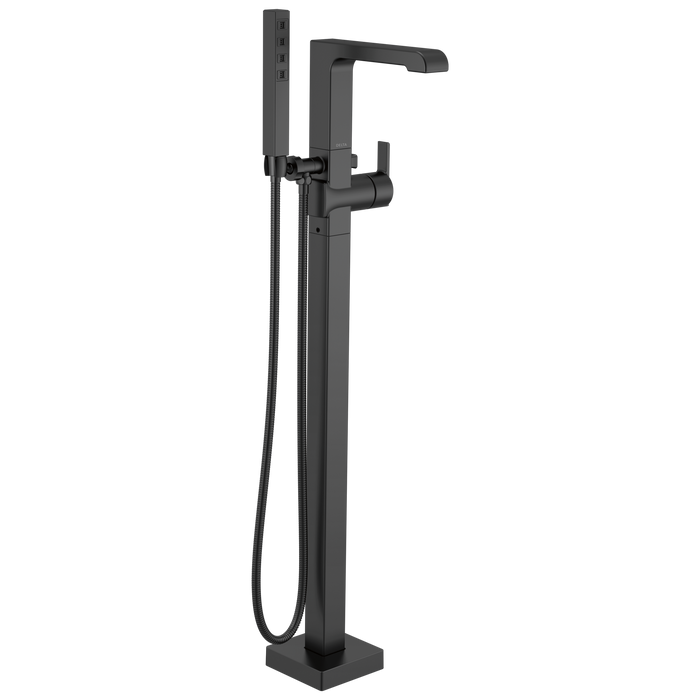 Delta Ara:T4767 Single Handle Floor Mount Tub Filler Trim with Hand Shower