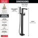 Delta Ara:T4767 Single Handle Floor Mount Tub Filler Trim with Hand Shower