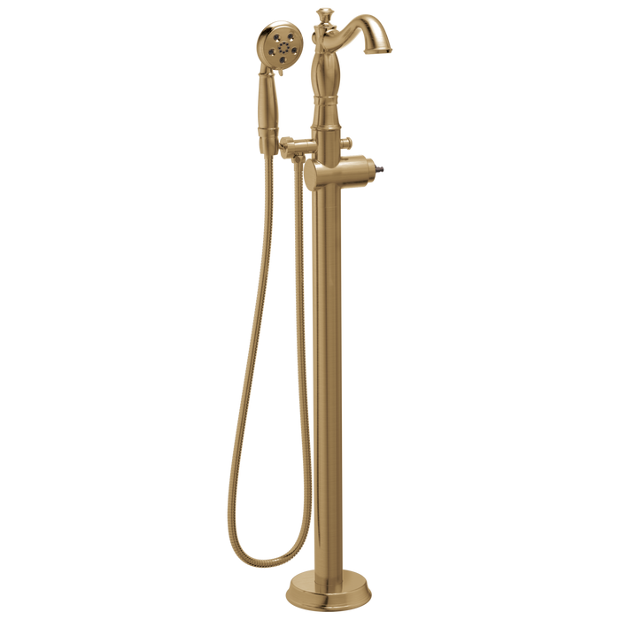 Delta Cassidy T4797 Single Handle Floor Mount Tub Filler Trim with Hand Shower - Less Handle