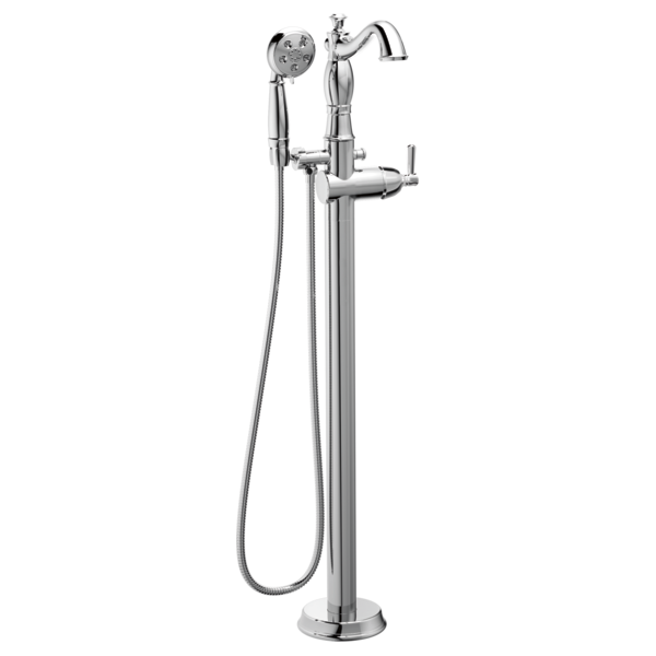 Delta Cassidy T4797 Single Handle Floor Mount Tub Filler Trim with Hand Shower - Less Handle