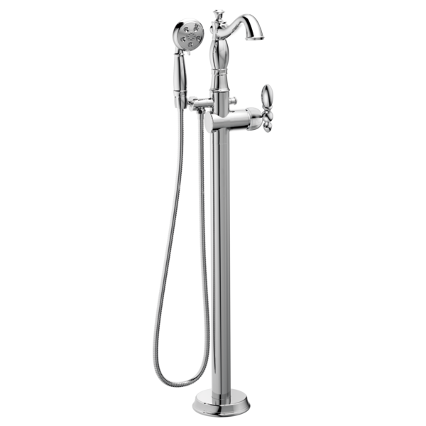 Delta Cassidy T4797 Single Handle Floor Mount Tub Filler Trim with Hand Shower - Less Handle