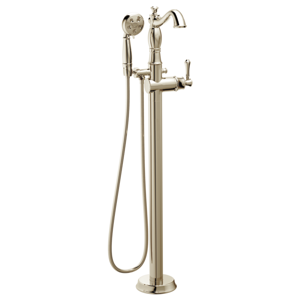 Delta Cassidy:T4797 Single Handle Floor Mount Tub Filler Trim with Hand Shower - Less Handle