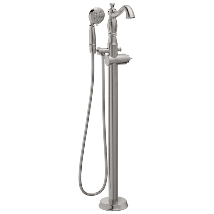 Delta Cassidy:T4797 Single Handle Floor Mount Tub Filler Trim with Hand Shower - Less Handle