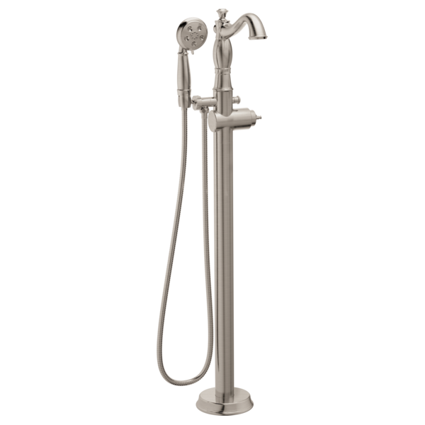 Delta Cassidy:T4797 Single Handle Floor Mount Tub Filler Trim with Hand Shower - Less Handle