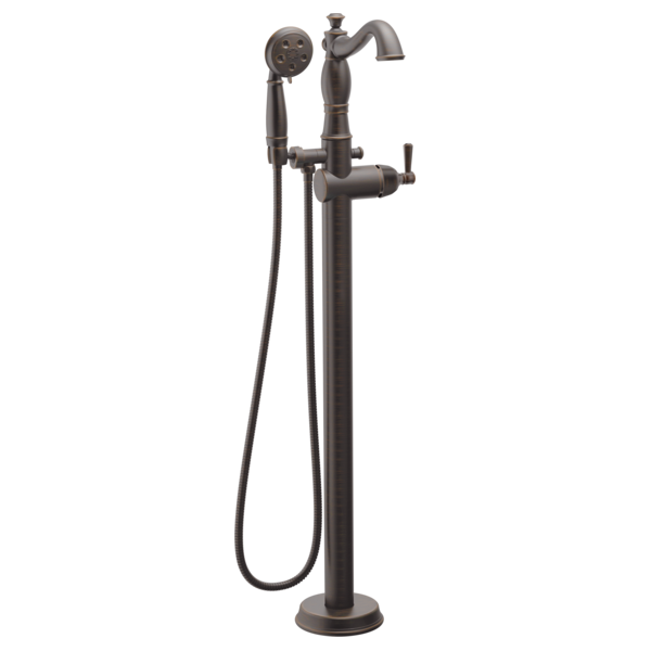 Delta Cassidy:T4797 Single Handle Floor Mount Tub Filler Trim with Hand Shower - Less Handle