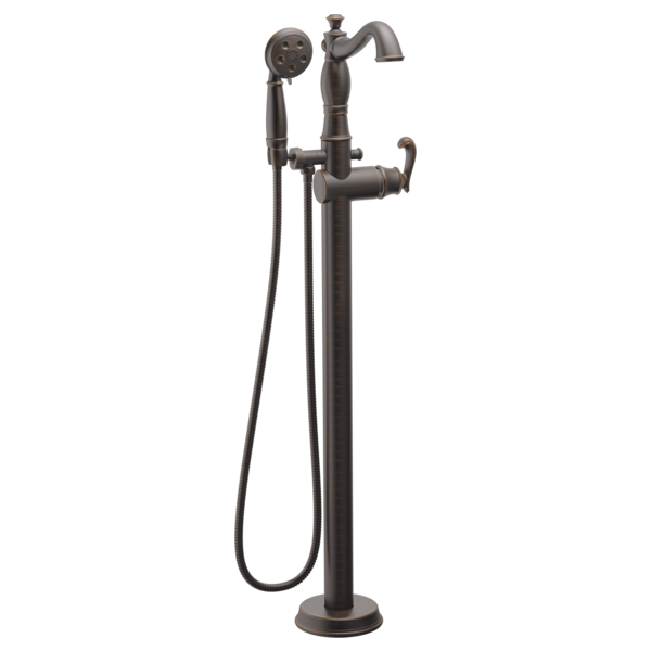Delta Cassidy:T4797 Single Handle Floor Mount Tub Filler Trim with Hand Shower - Less Handle