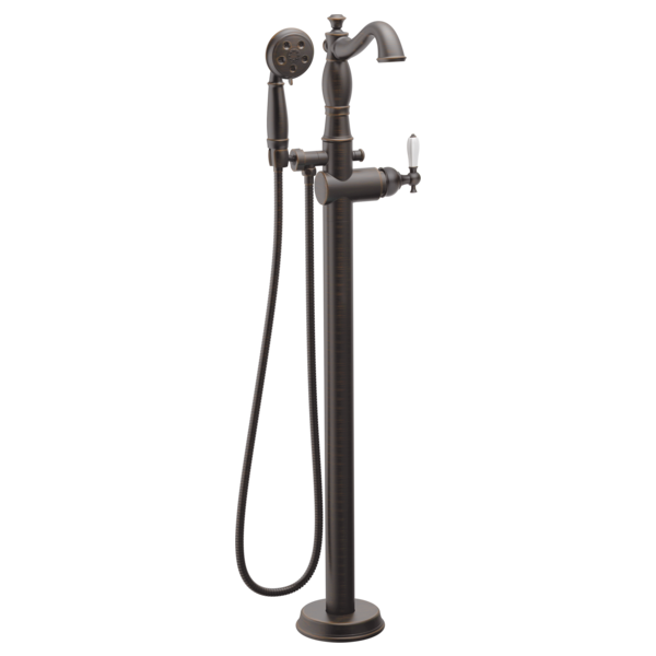 Delta Cassidy:T4797 Single Handle Floor Mount Tub Filler Trim with Hand Shower - Less Handle