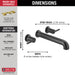 Delta Trinsic T5759 Wall Mounted Tub Filler, Matte Black