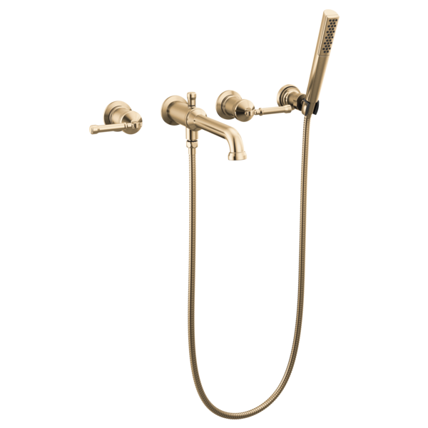 Delta Broderick: Wall Mount Tub Filler Trim with Hand Shower - Less Handles