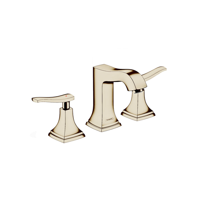 hansgrohe Metropol Classic Widespread Faucet 110 with Lever Handles and Pop-Up Drain, 1.2 GPM