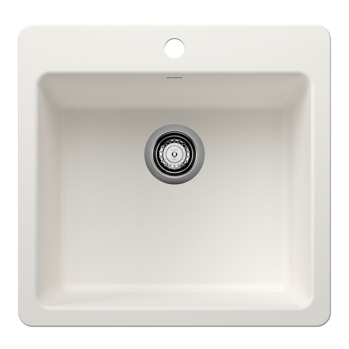 BLANCO Liven SILGRANIT 21" Single Bowl Dual Mount Kitchen Sink - White