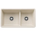 Precis SILGRANIT 33" 60/40 Reversible Double Bowl Undermount Kitchen Sink with Low Divide