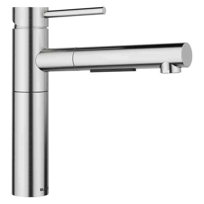 BLANCO Alta II Low Arc Pull-Out Dual-Spray Kitchen Faucet - Pvd Steel