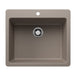 BLANCO Liven SILGRANIT 25" Single Bowl Dual Mount Kitchen Sink - Truffle