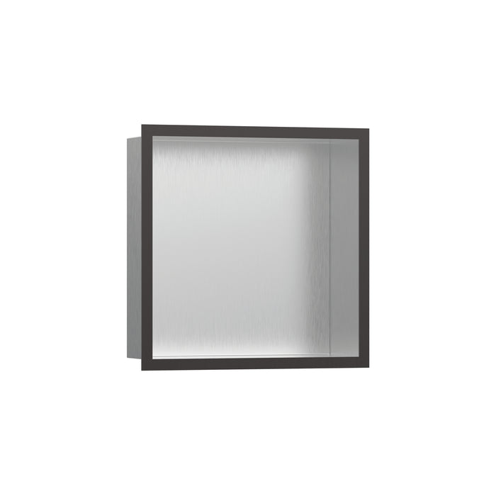 hansgrohe XtraStoris Individual Wall Niche Brushed Stainless Steel with Design Frame 12"x 12"x 4"