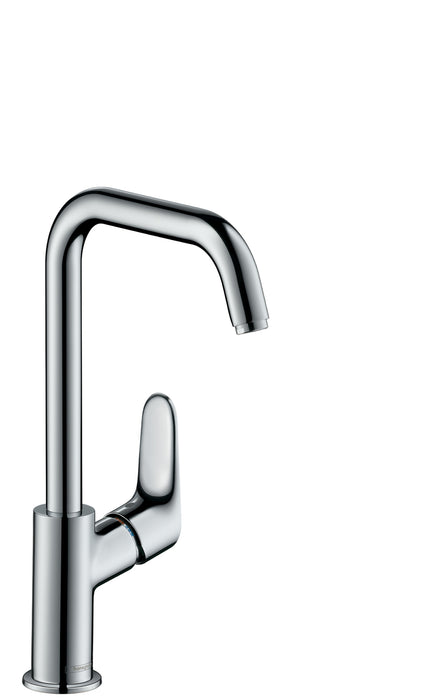 hansgrohe Focus Single-Hole Faucet 240 with Swivel Spout and Pop-Up Drain, 1.2 GPM