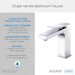 Gerber D225019 Avian 1H Lavatory Faucet Single Hole Mount w/ Metal Touch Down Drain 1.2gpm - Chrome