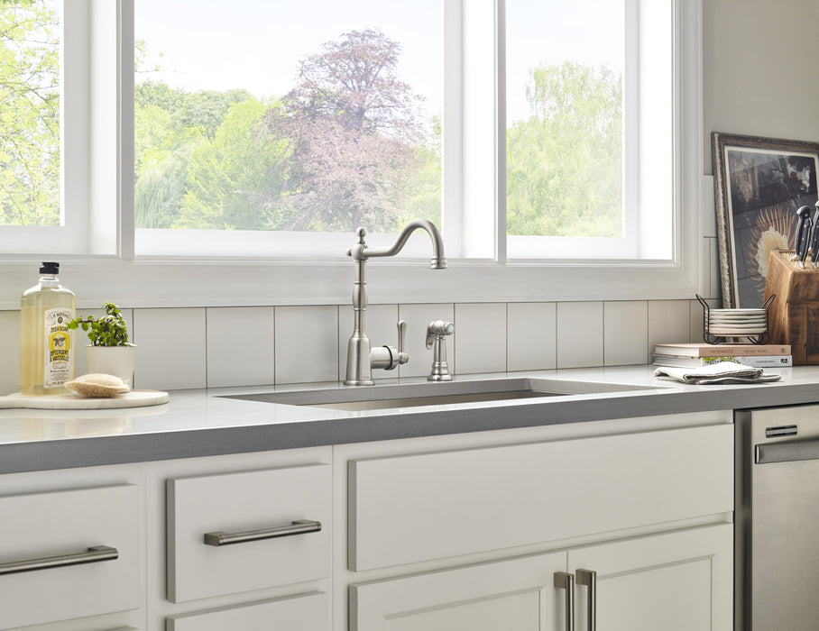 Gerber D401157 Opulence 1H Kitchen Faucet w/ Spray 1.75gpm Stainless Steel - Stainless Steel